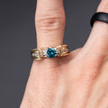 14k Yellow Gold Blue Round Gemstone Ring