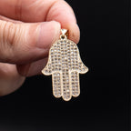10k White Gold Hamsa Hand Pendant