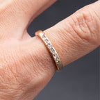 14k Yellow Gold Bezel Set Diamond Wedding Band