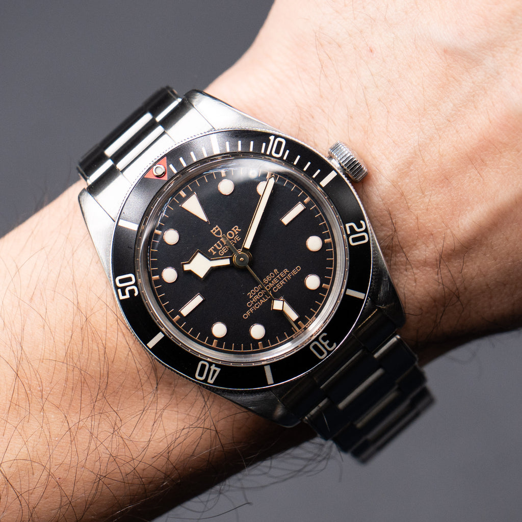 Tudor Black Bay Black Dial Stainless Steel Watch With Box And Papers