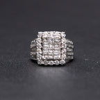 14k White Gold Invisible Set Diamond Pave Ring