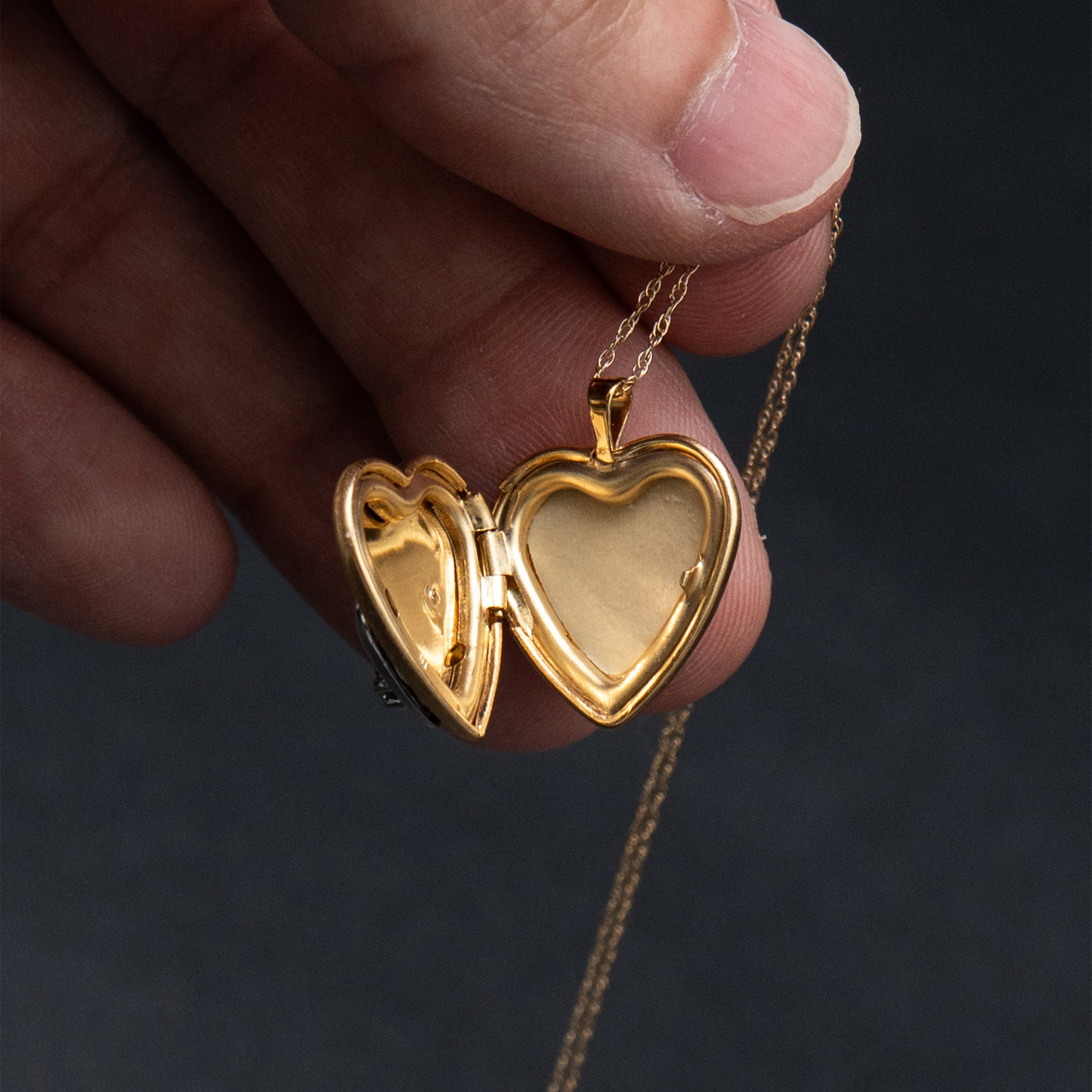 14k Yellow Gold Heart Shape Lock Pendant Necklace