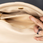 Chanel Medium Single Flap Lambskin Beige Handbag