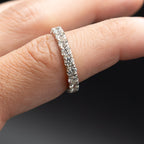 14k White Gold Round Cut Diamond Eternity Band Ring