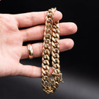 10k Yellow Gold Hollow Cuban Link Chain Bracelet