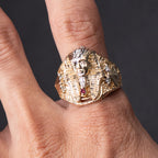 10k Yellow Gold Egyptian Pharaoh Wide Ring