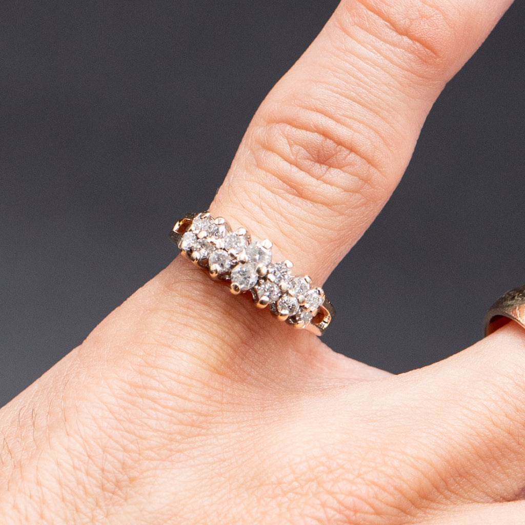 14k Yellow Gold Vintage Round Cut Gemstone Ring