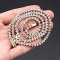 10k Yellow Gold Diamond Tennis 20 inch Necklace