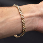 14k Yellow Gold Diamond & Emerald Panther Bracelet