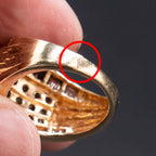 14k Yellow Gold Diamond Dome Ring