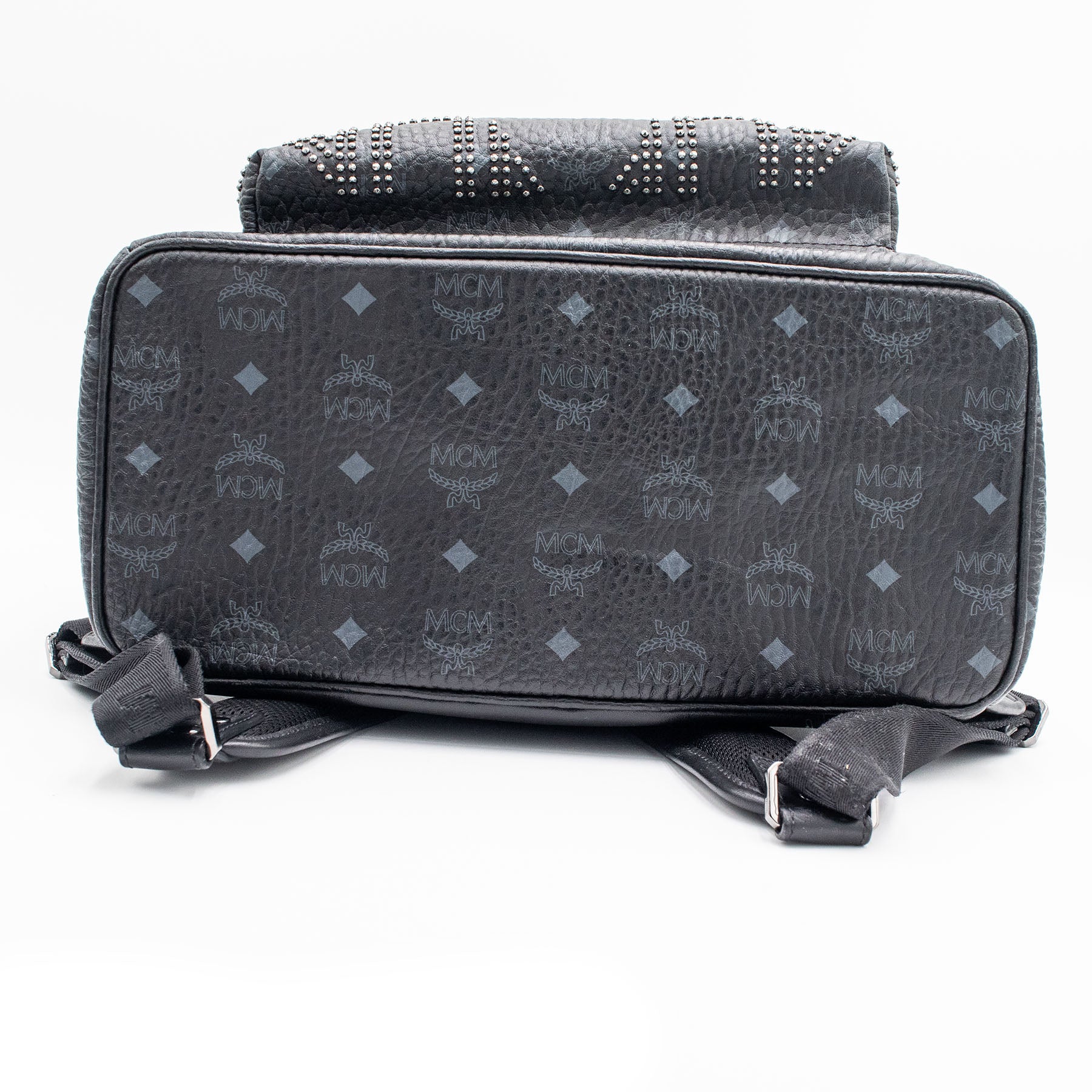 MCM Munchen Stark Studded Black Backpack