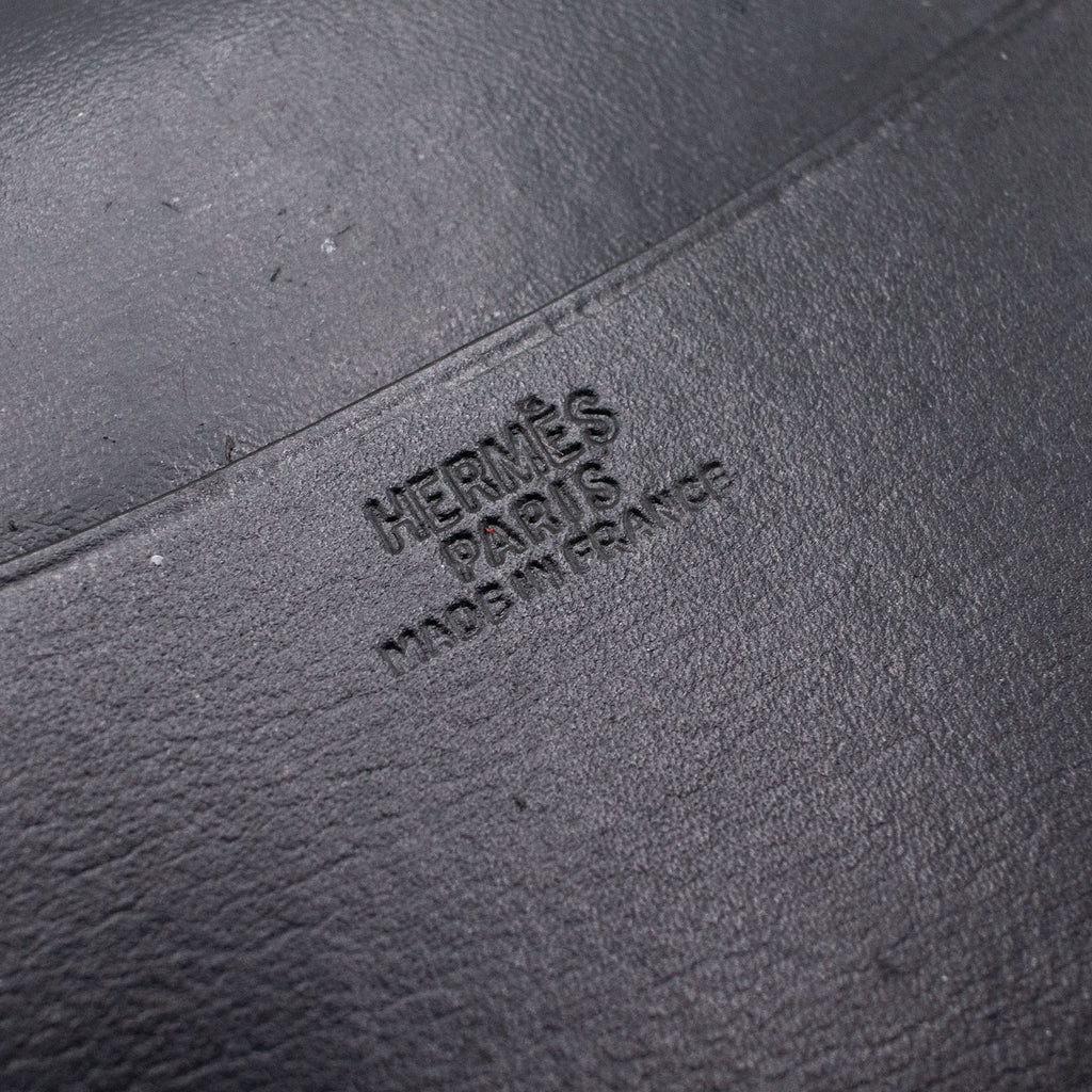 Hermes Passport Agenda Folding Black Leather Wallet
