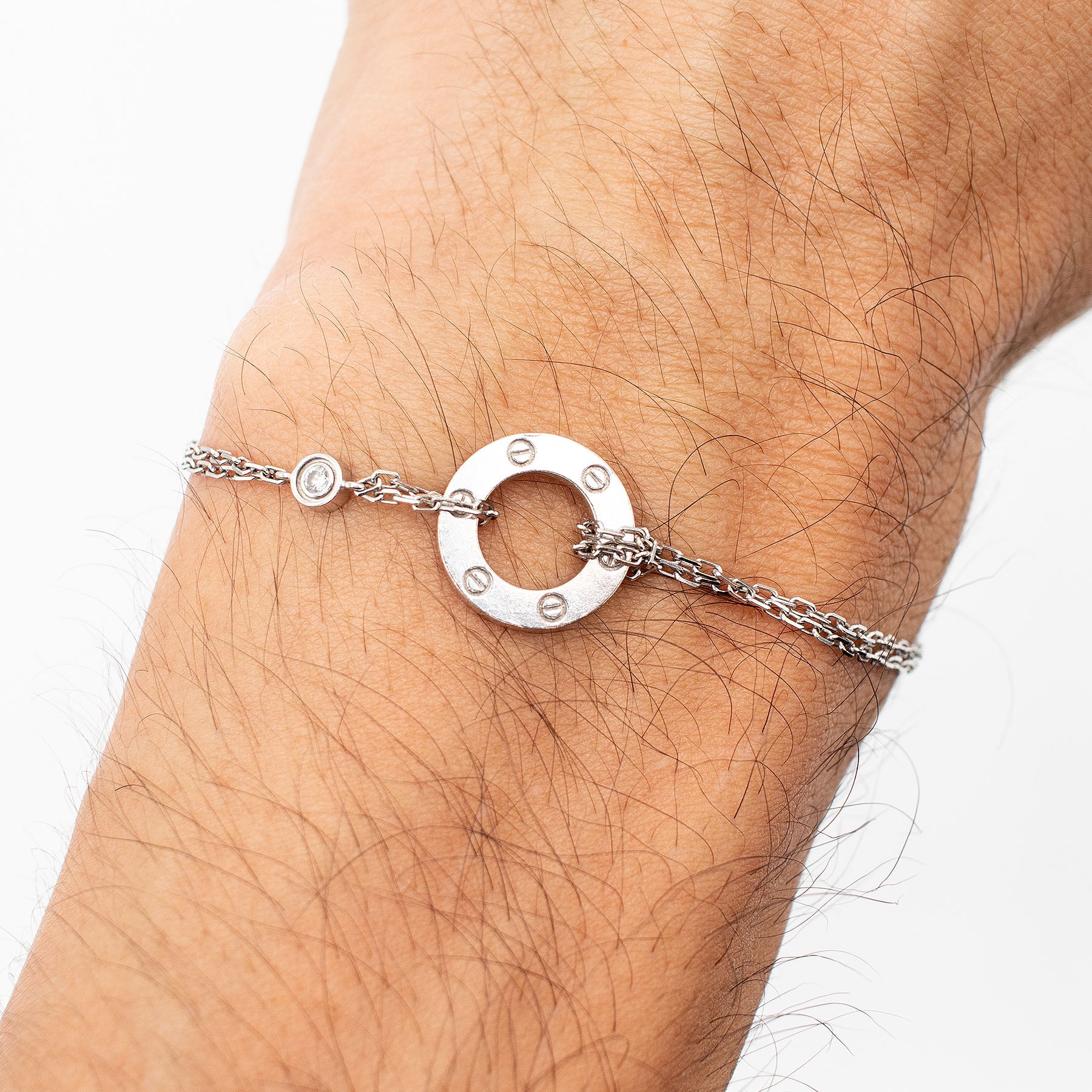 Cartier 18k White Gold "Love" loose chain bracelet