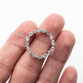 14k White Gold Diamond Circle Pendant Necklace