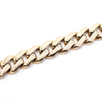 10k Yellow Gold Curb Link Mens Chain Bracelet
