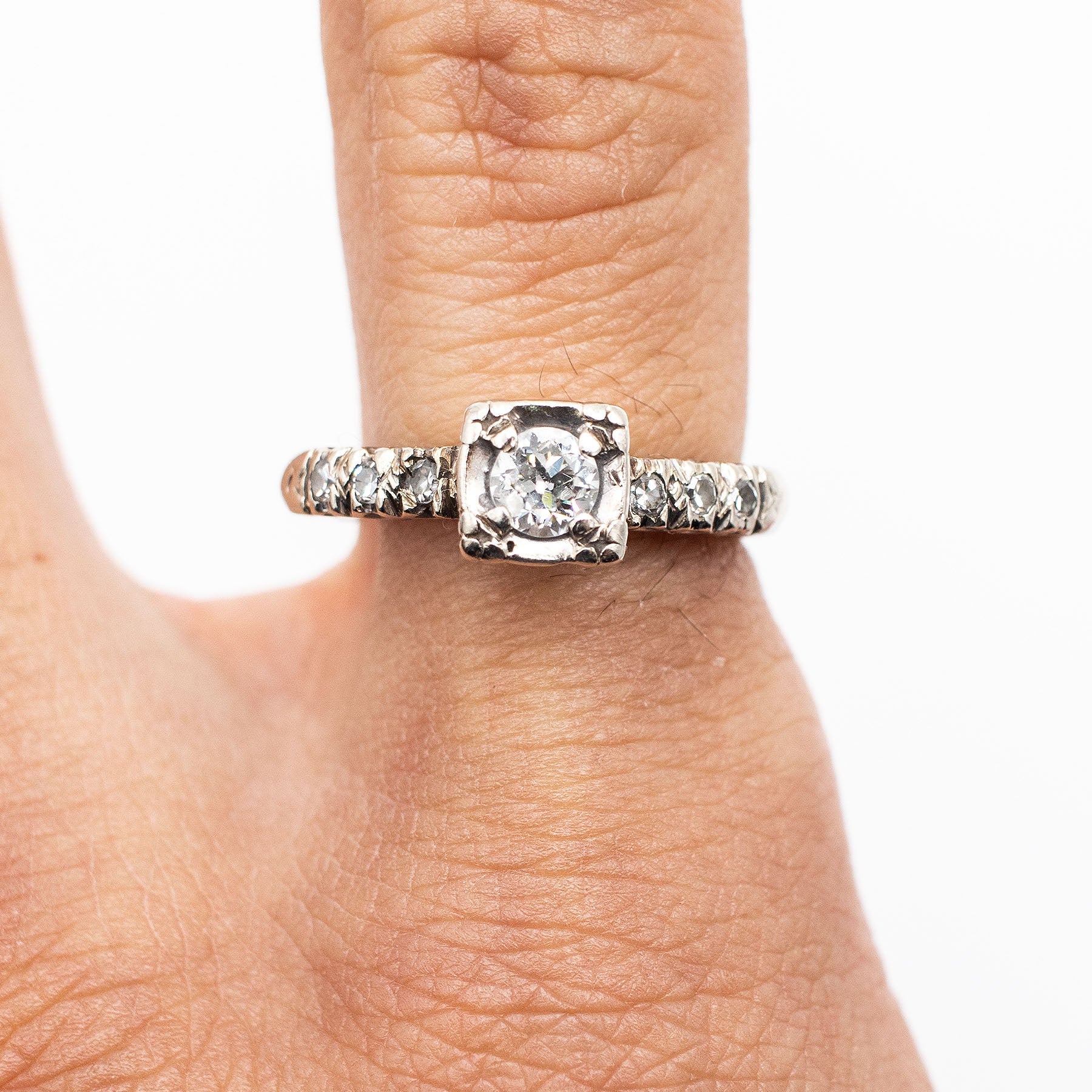 14k White Gold 0.50ctw Round Diamond Ring