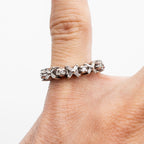 14k White Gold Diamond "XOXO" Tennis Ring