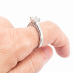 14k White Gold 0.64ctw Modified Brilliant GIA Diamond Engagement Ring