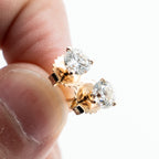 14k Yellow Gold Lab Grown Round Cut Diamond Stud Earrings