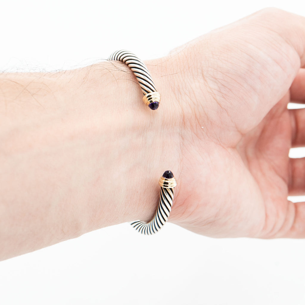 David Yurman Cable Cuff Sterling Silver Bangle Bracelet