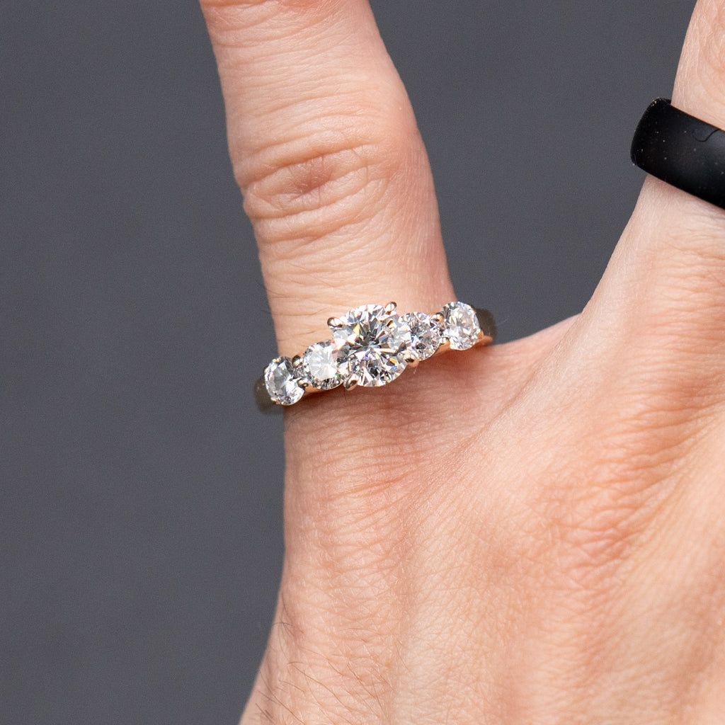 14k Yellow Gold Round Diamond Engagement Ring