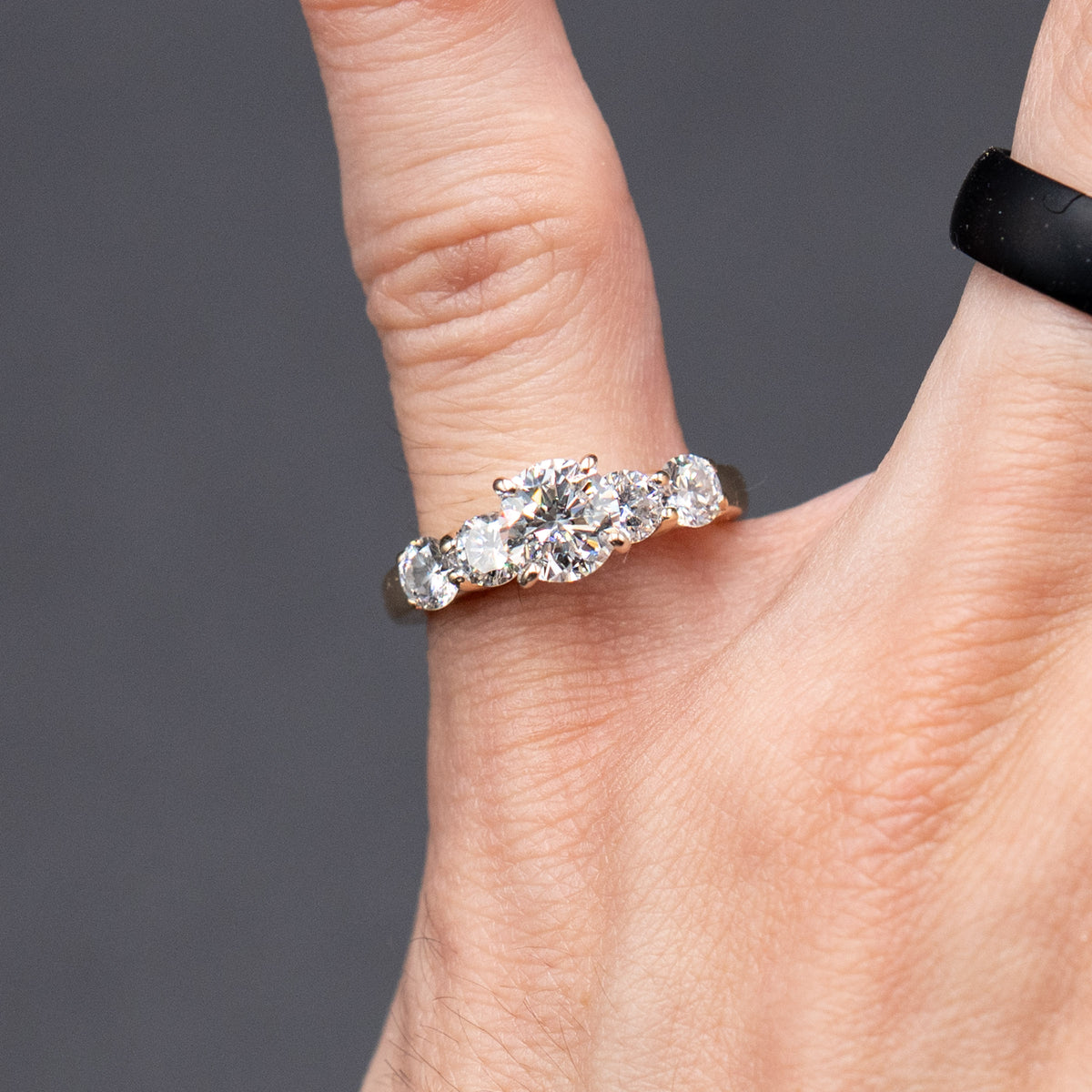 14k Yellow Gold Round Diamond Engagement Ring