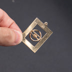 14k Yellow Gold Vintage Gold Pearl Square Pendant