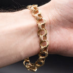 14k Yellow Gold Tripple Ring Charm Bracelet