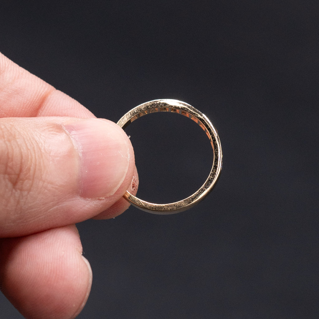 14k Yellow Gold Bezel Set Diamond Wedding Band