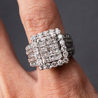 14k White Gold Invisible Set Diamond Pave Ring
