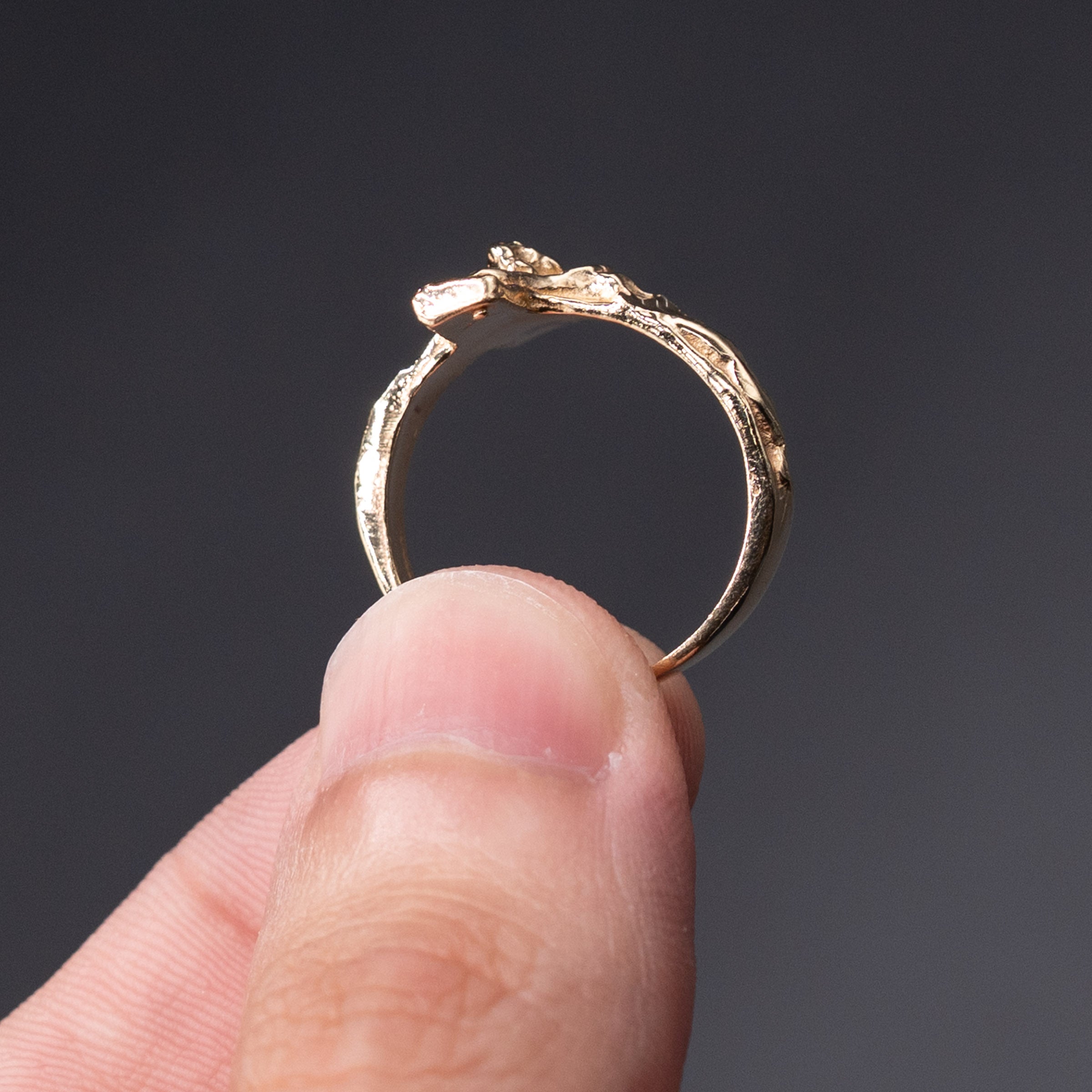 14k Yellow Gold Jesus Side Cross Ring
