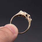 14k Yellow Gold Diamond & Sapphire Vintage Ring