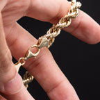 14k Yellow Gold Semi Solid Rope Chain Necklace