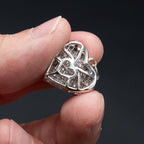 14k White Gold Invisible Set Diamond Pave Heart Pendant