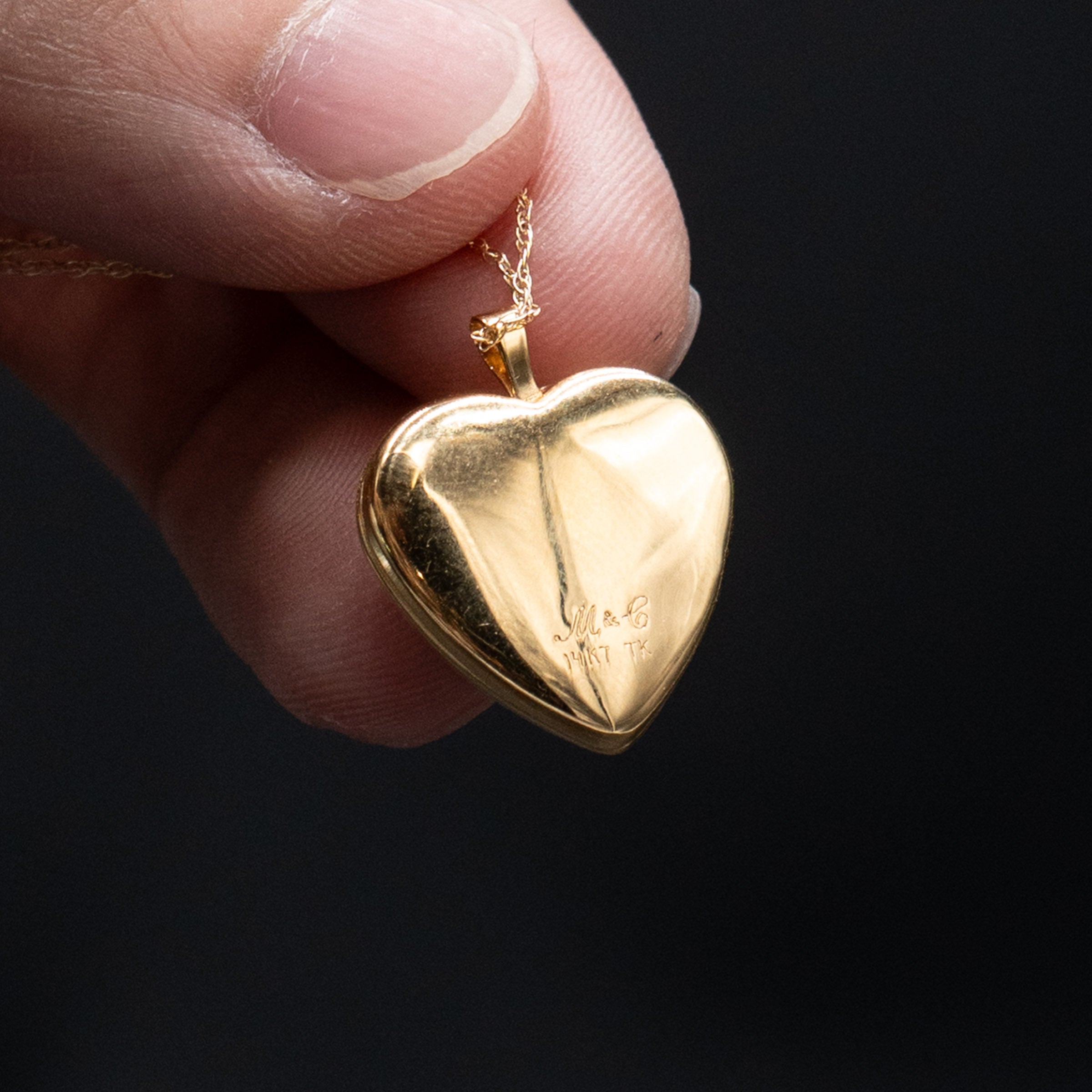 14k Yellow Gold Heart Shape Lock Pendant Necklace