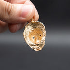 14k Yellow Gold Lion Head Ruby Pendant