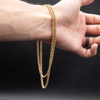 14k Yellow Gold Light Rope Chain Necklace