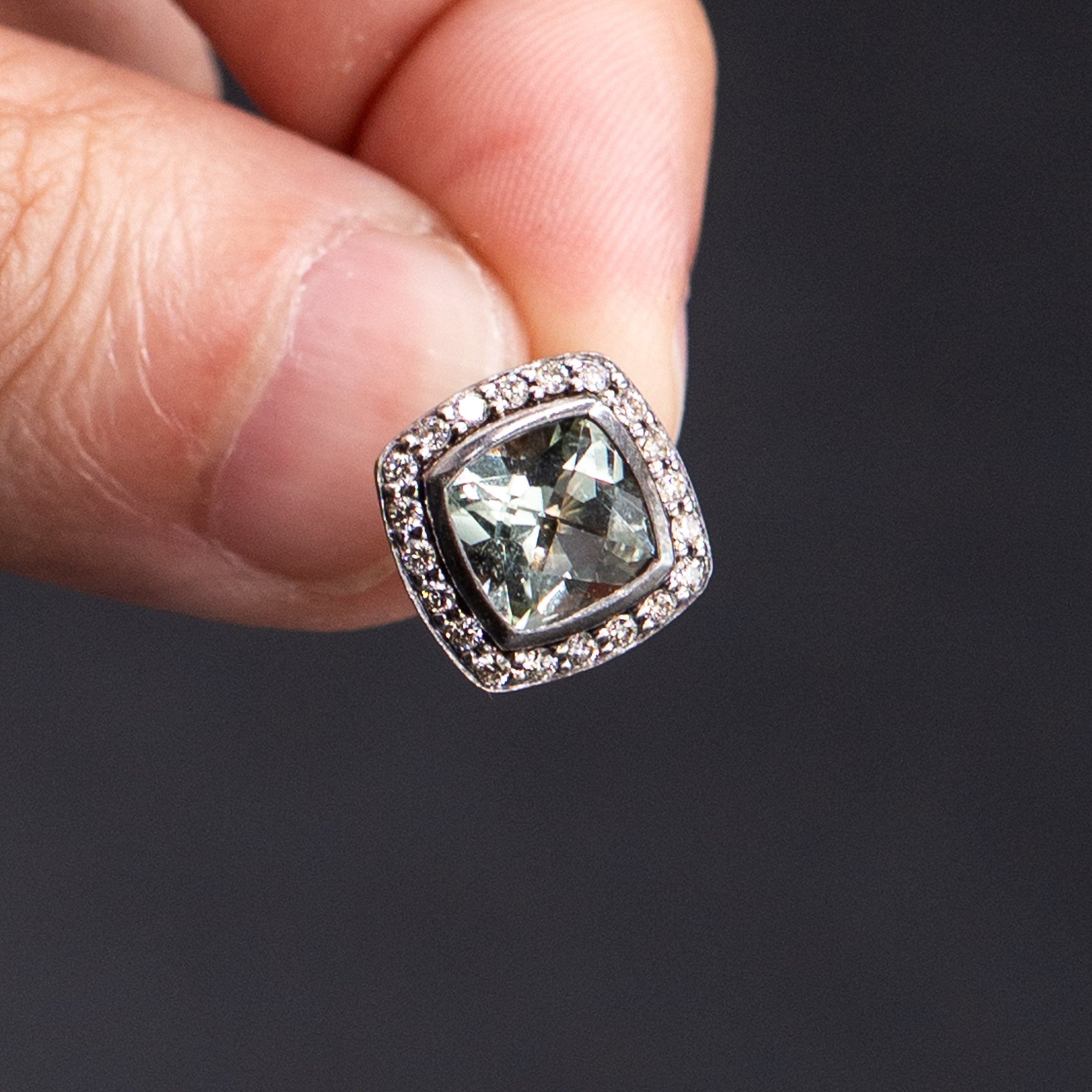 Pre-Owned David Yurman Prasiolite & Diamond Albion Ring