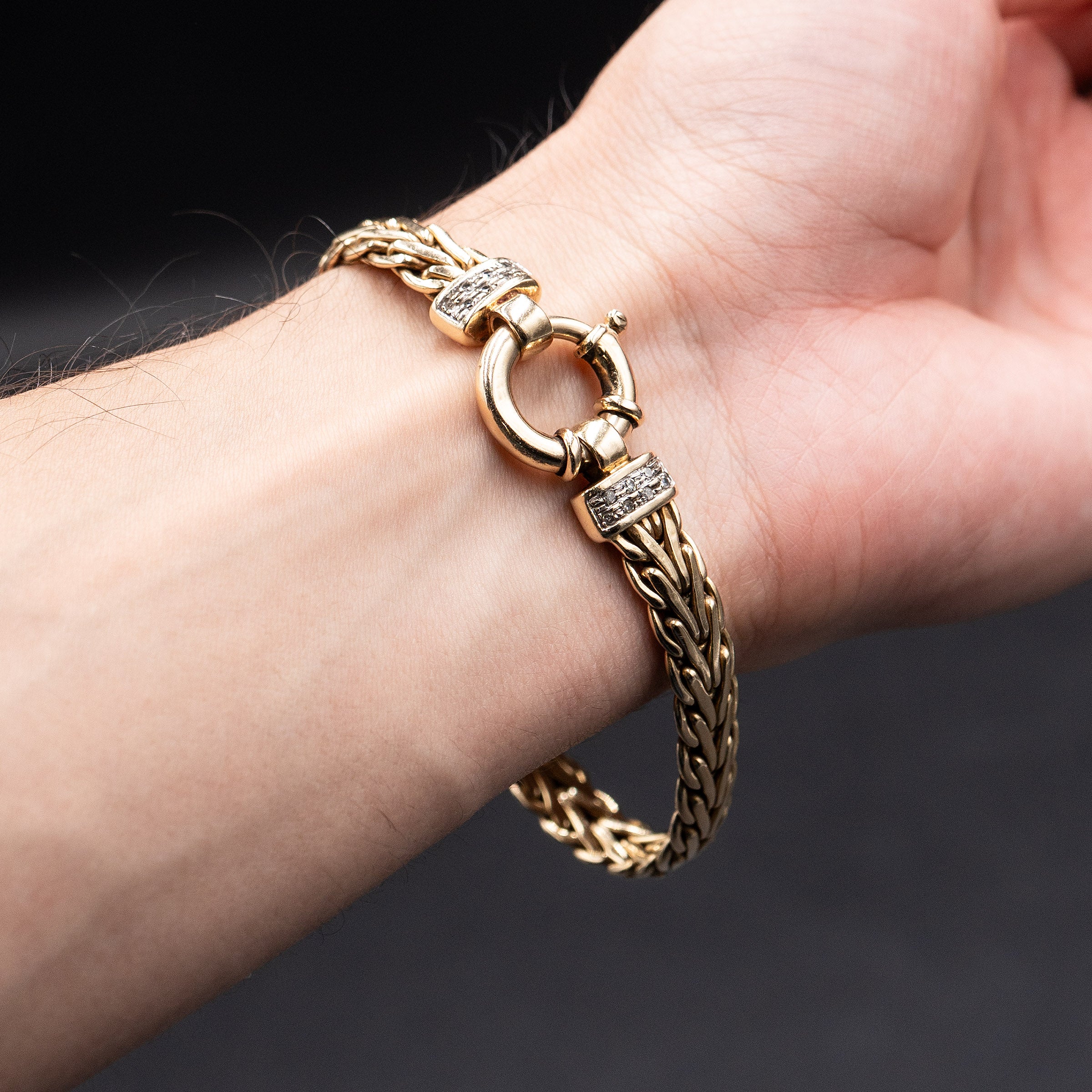 14k Yellow Gold Wheat 6 inch Chain Bracelet