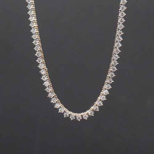 10k Yellow Gold Diamond Tennis 20 inch Necklace