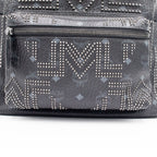 MCM Munchen Stark Studded Black Backpack