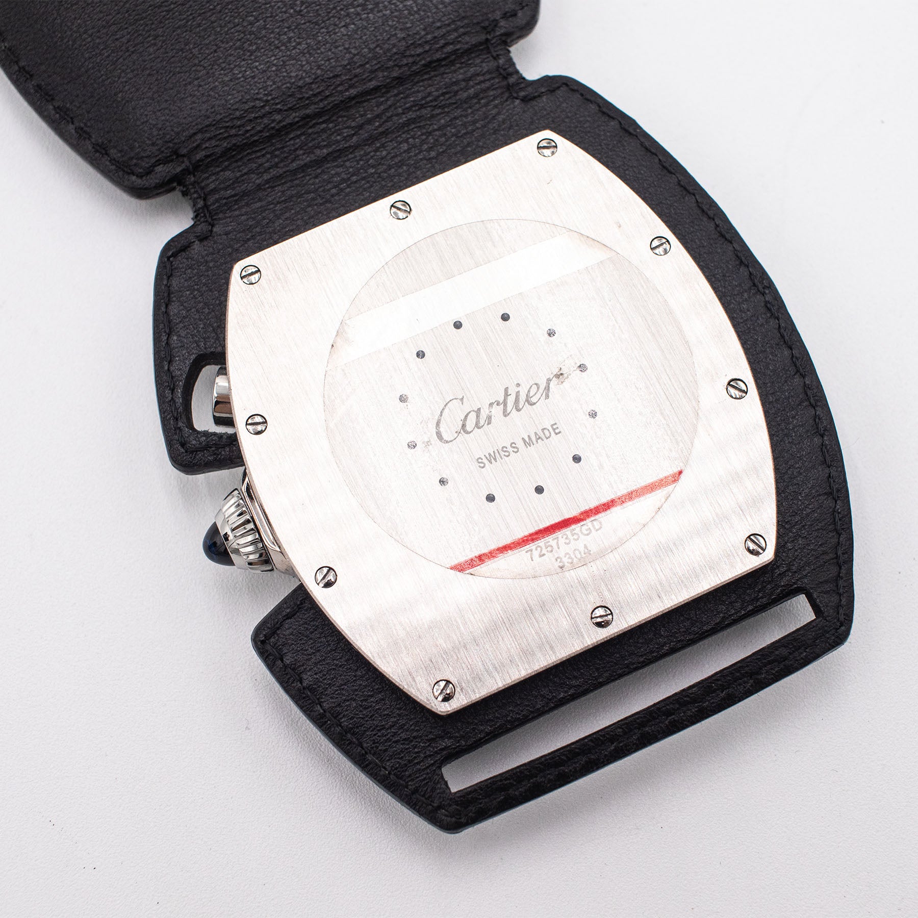 Cartier Roadster Stainless Steel Black Dial Travel Clock