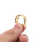 14k Yellow Gold Round Diamond Wide Mens Ring