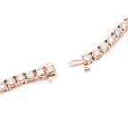 14k Rose Gold 20ctw Round Cut Diamond Tennis Necklace