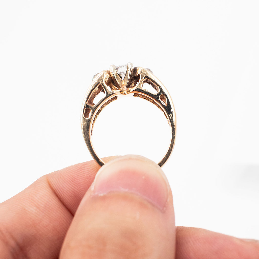 14k Yellow Gold 0.38ctw Round Diamond Engagement Ring