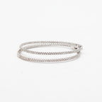 18k White Gold Round Diamond Inside Out Hoop Earrings