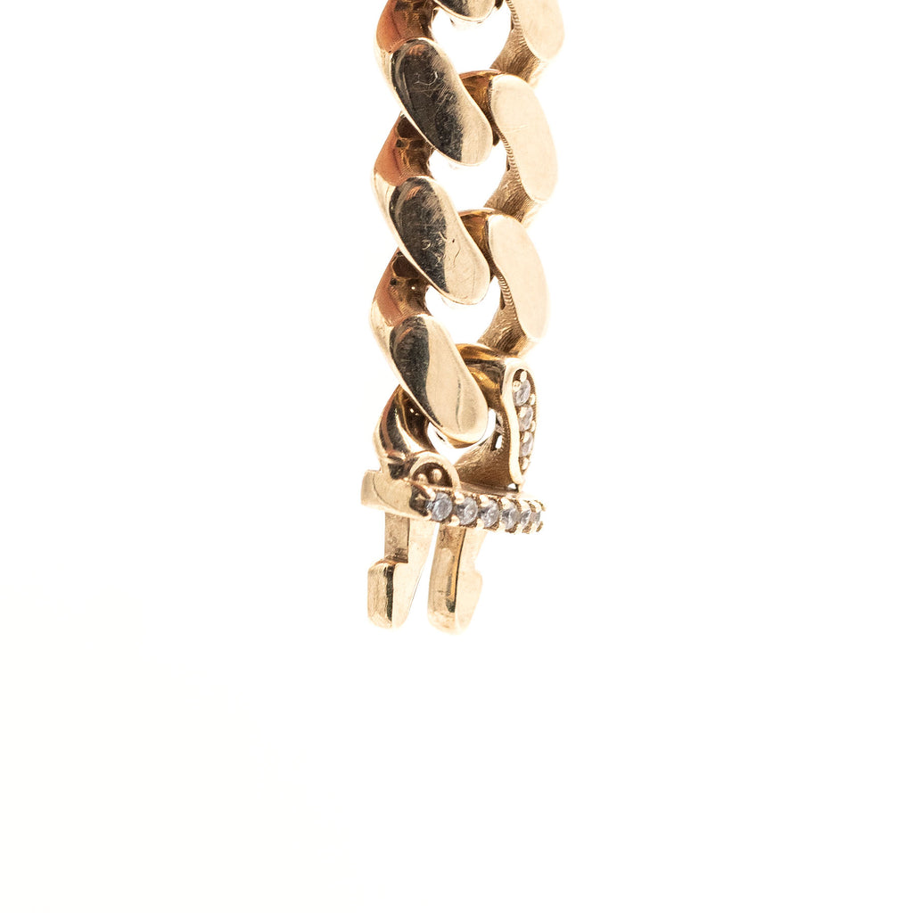 10k Yellow Gold 8mm Cuban Link Chain Bracelet