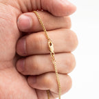14k Yellow Gold 23 inch Curbed Thin Chain Necklace