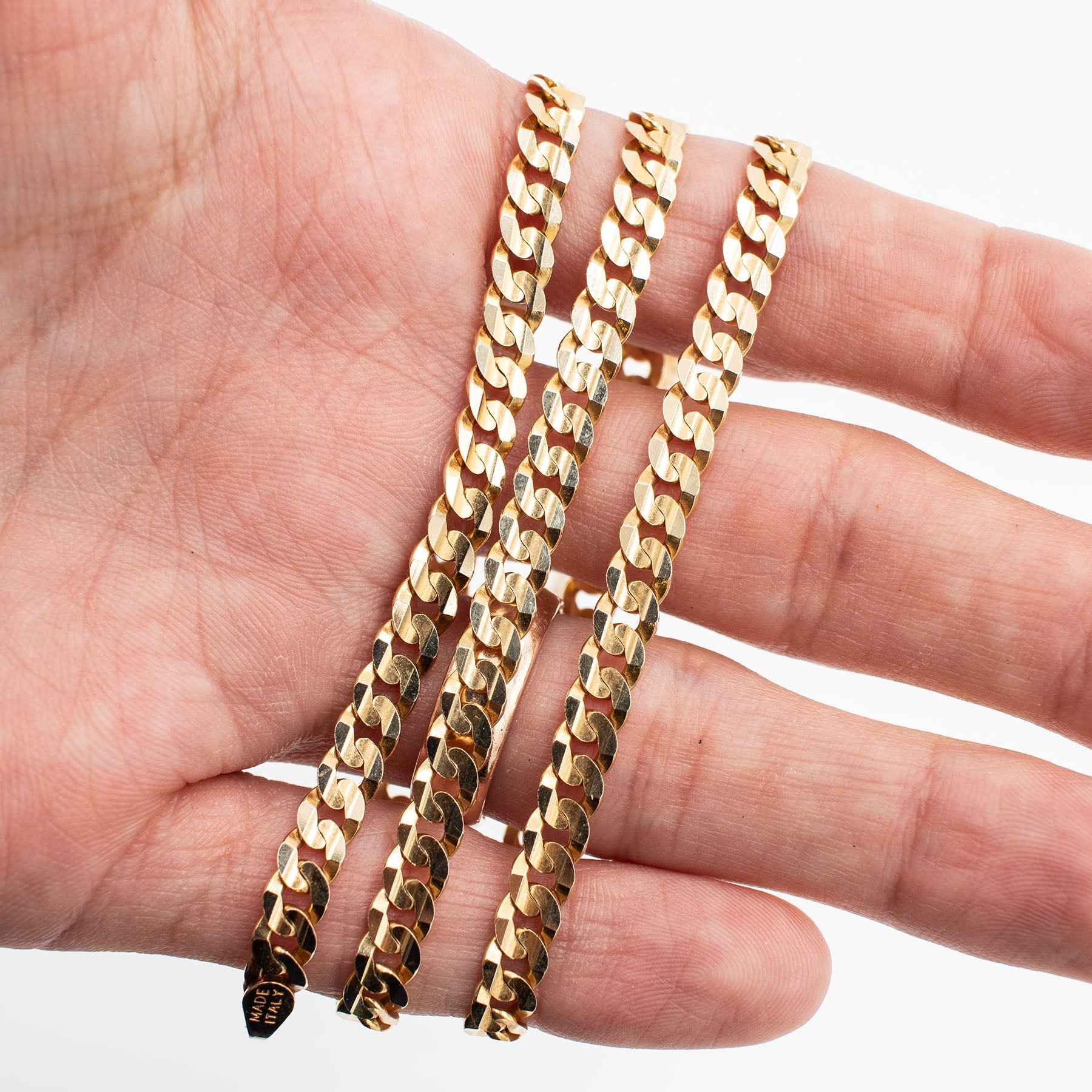 14k Yellow Gold Curb Link 19 Inch Chain Necklace