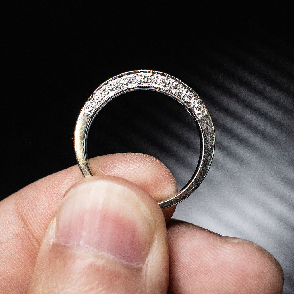 14k White Gold Round Diamond Channel Set Ring